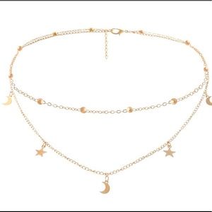 Stars and Moons Charm Choker Necklace